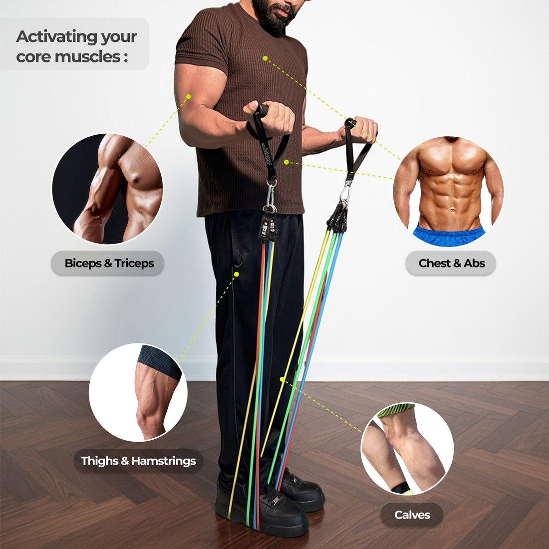 Yoga Pilates Resistance Band Set For Exercise