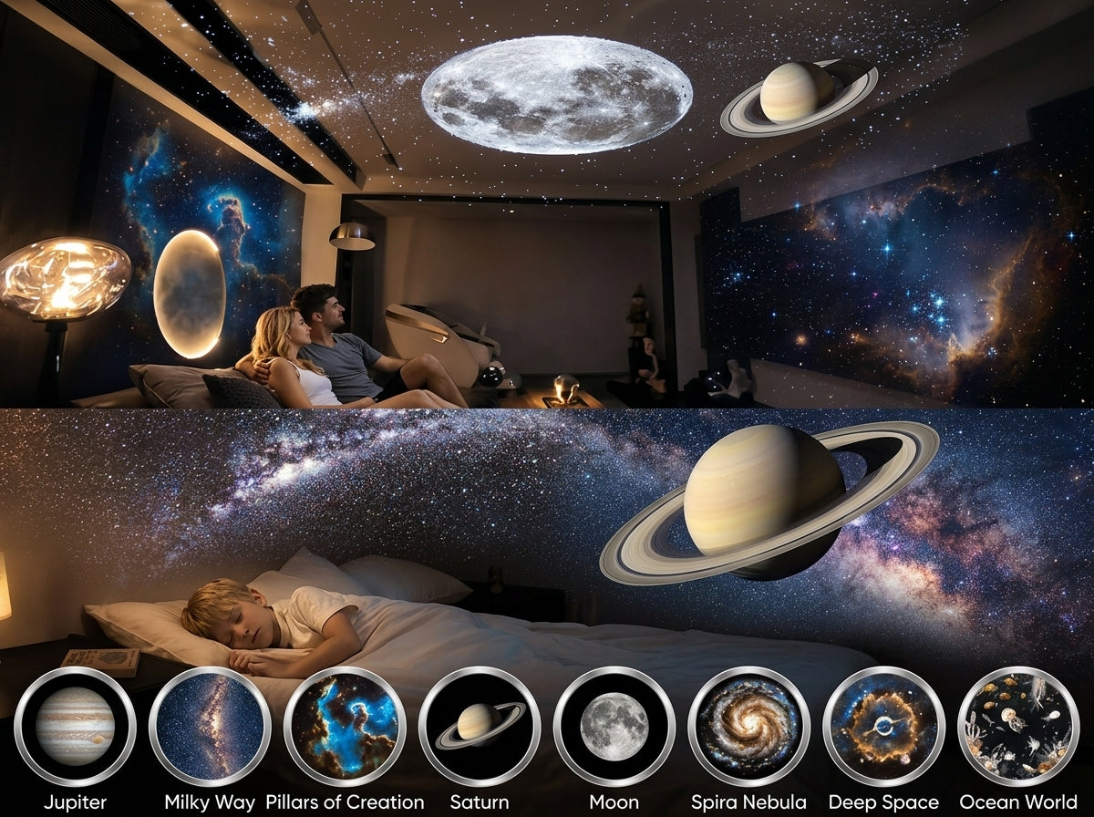 2-in-1 Starry Sky Projector Lamp | USB Night Light Decor