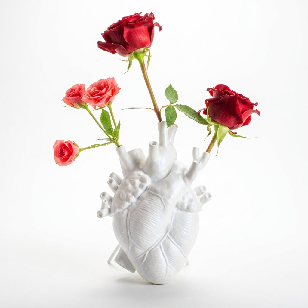 Anatomical Heart Ceramic Vase | Unique & Gothic Room Decor