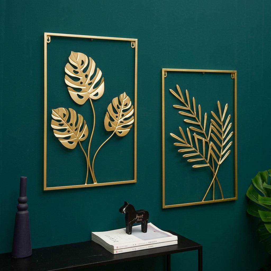 Luxury Golden Leaf Wall Decor | Elegant Modern Wall Art
