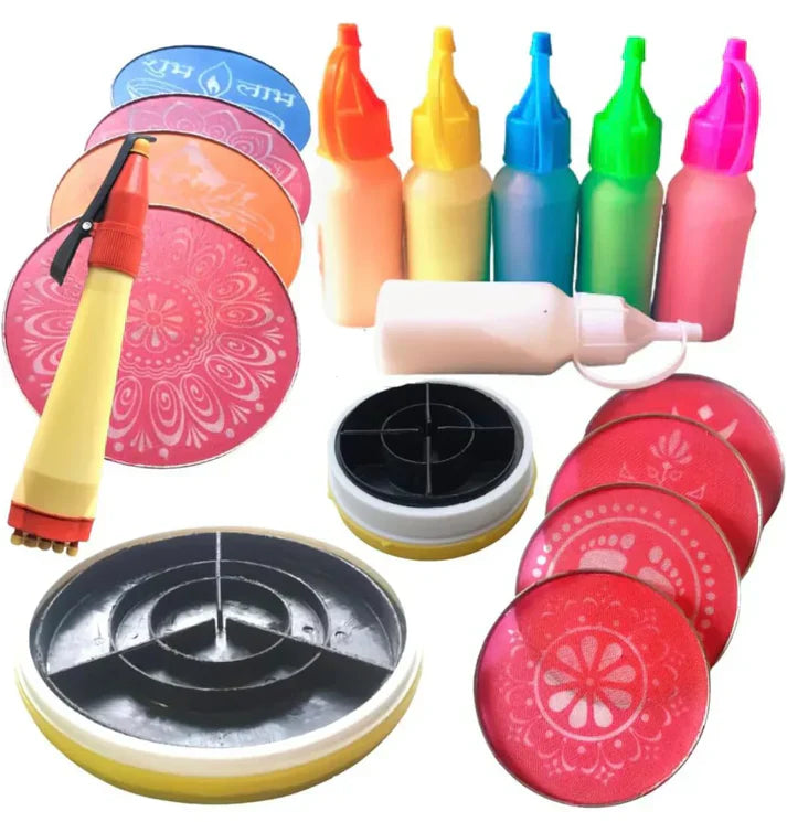 Rangoli Making Kit Includes Magic Tool (4 inch) Random Design