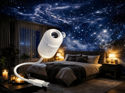 2-in-1 Starry Sky Projector Lamp | USB Night Light Decor
