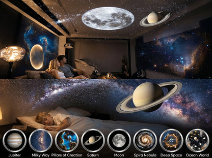 2-in-1 Starry Sky Projector Lamp | USB Night Light Decor