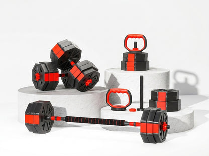 30kg 4-in-1 Adjustable Weight Set  Dumbbell, Barbell & Kettlebell