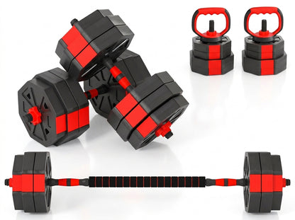 30kg 4-in-1 Adjustable Weight Set  Dumbbell, Barbell & Kettlebell