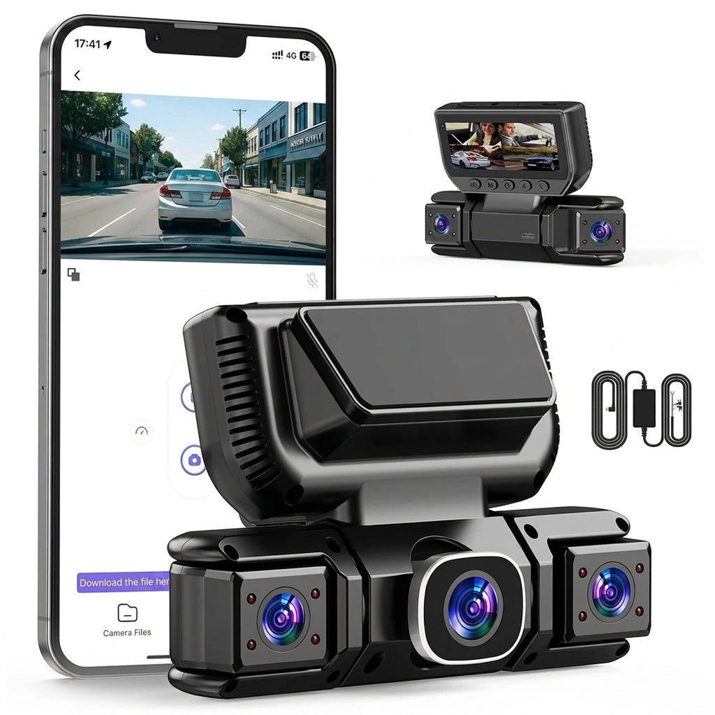 4-Channel 360° WiFi Dash Cam | 1080P Car DVR & Parking Monitor