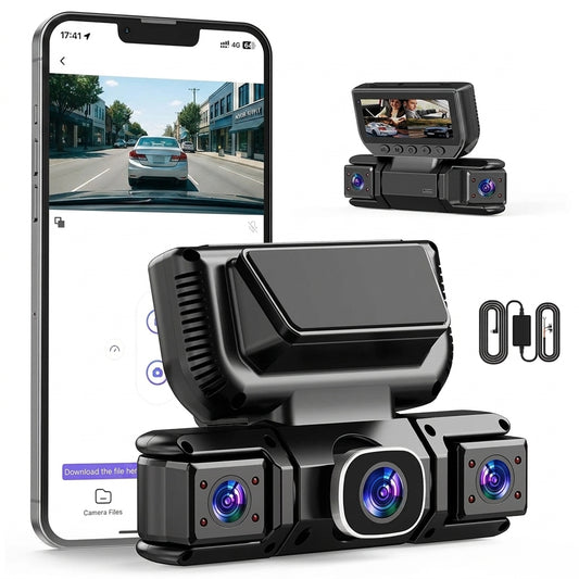 4-Channel 360° WiFi Dash Cam | 1080P Car DVR & Parking Monitor