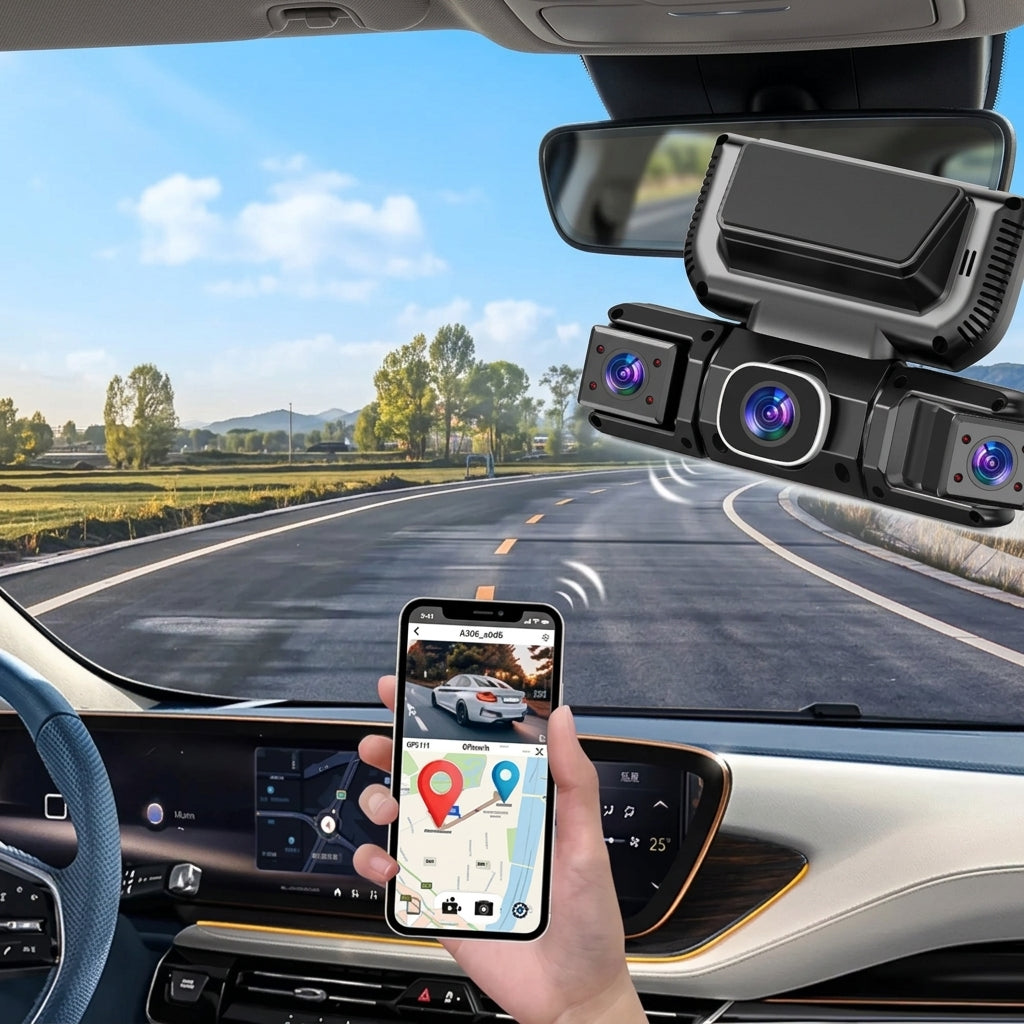 4-Channel 360° WiFi Dash Cam | 1080P Car DVR & Parking Monitor