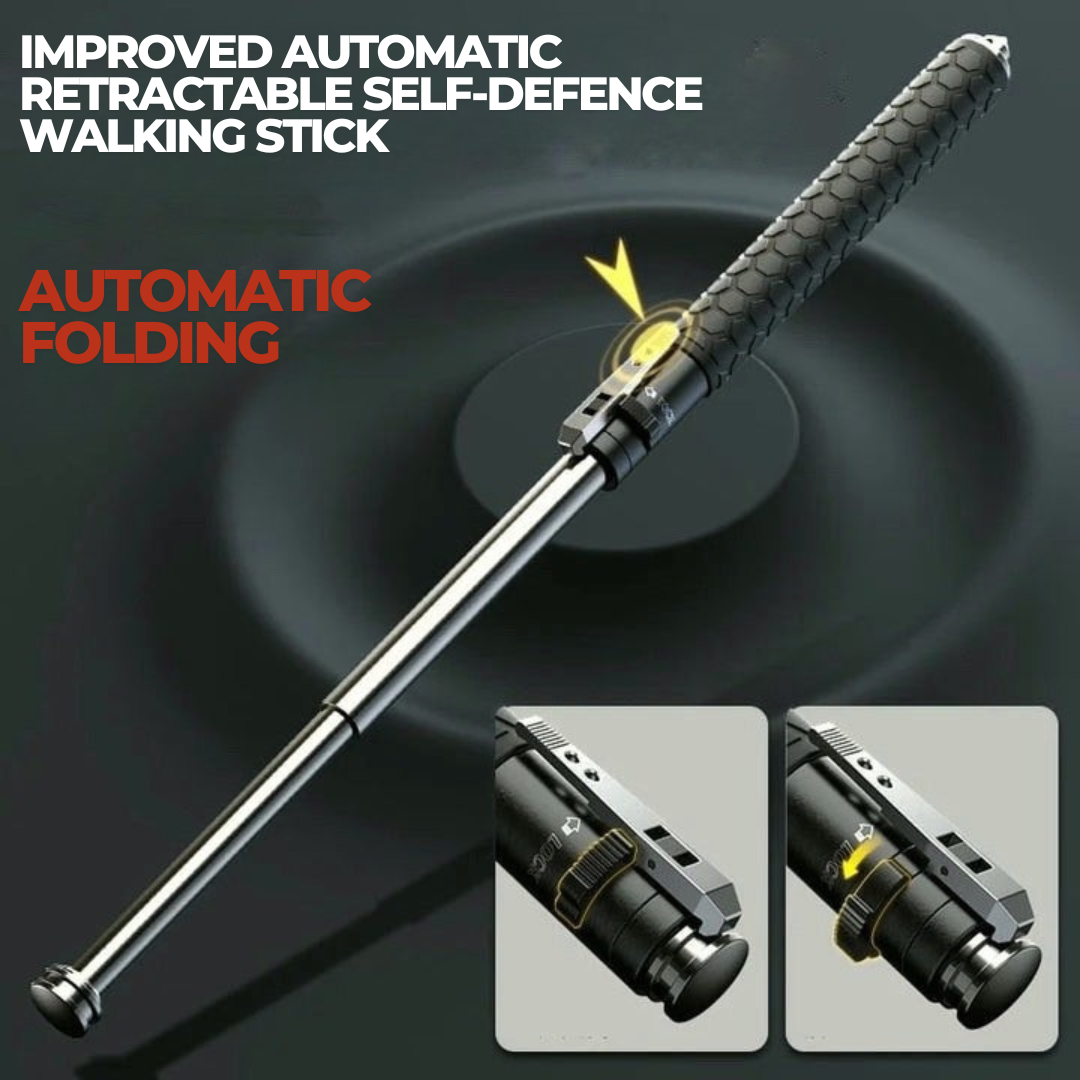 Automatic Self Defense Walking Stick for Hiking and Urban Safety 2