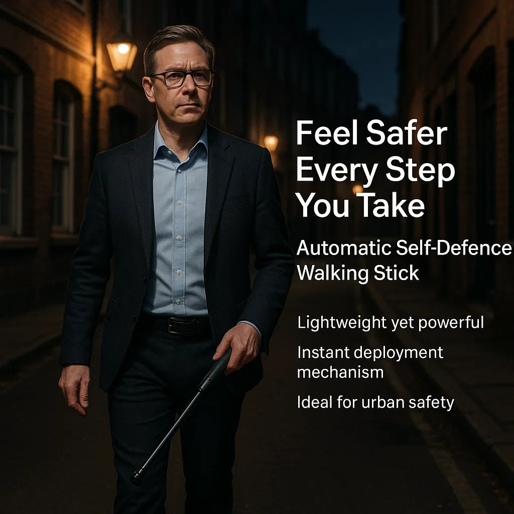 Automatic Self Defense Walking Stick for Hiking and Urban Safety 3