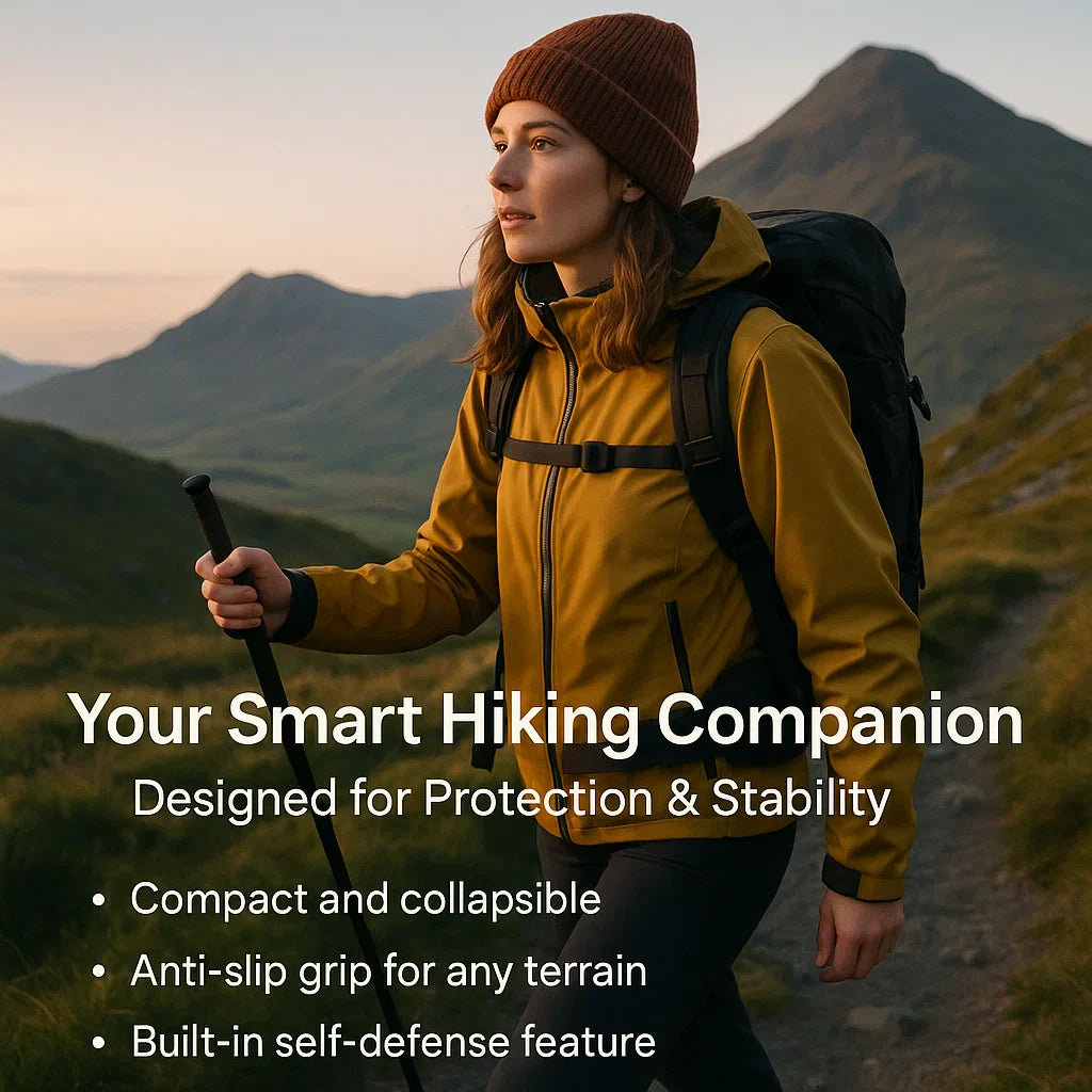 Automatic Self Defense Walking Stick for Hiking and Urban Safety 4