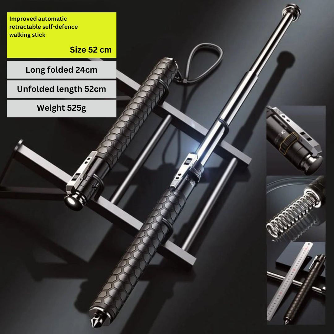 Automatic Self Defense Walking Stick for Hiking and Urban Safety 8