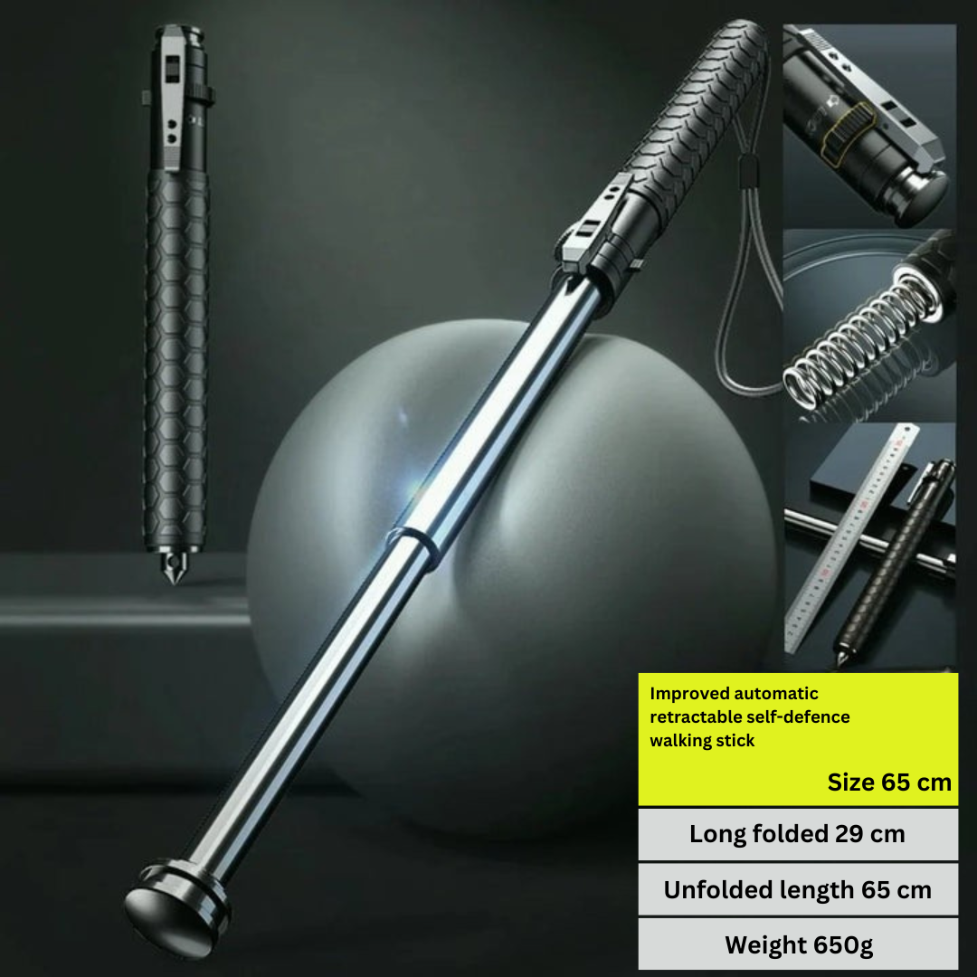 Automatic Self Defense Walking Stick for Hiking and Urban Safety 9