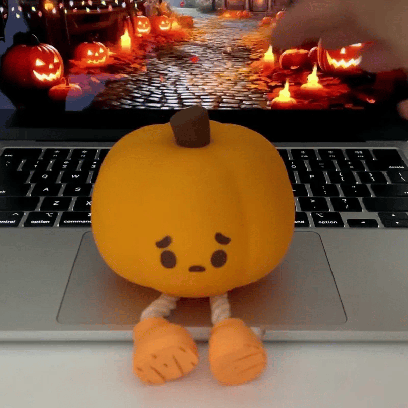 Cute Silicone Pumpkin Night Light | Rechargeable Touch Lamp Decor