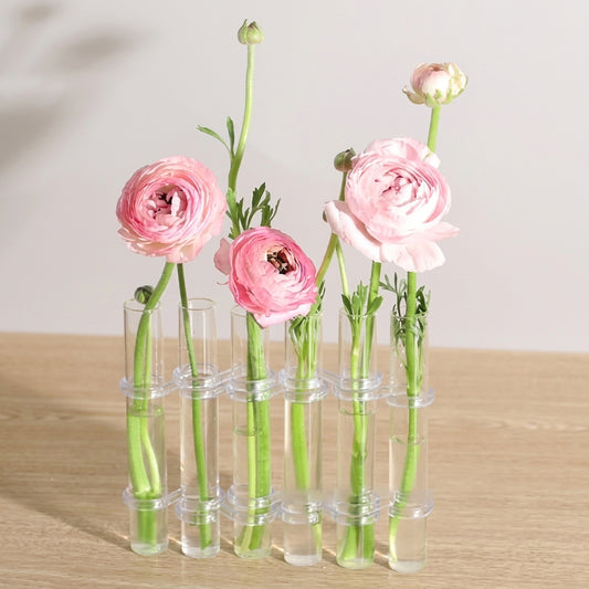 Flexible Hinged Glass Tube Flower Vase | Modern Plant Propagation Station