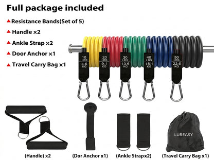 Full Body Resistance Band Set with Door Anchor & Handles