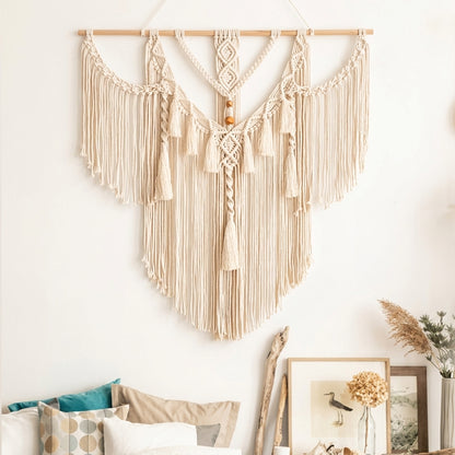 Large Boho Macrame Wall Hanging Tapestry with Tassels | Aesthetic Decor