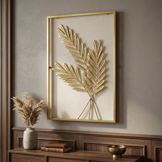 Luxury Golden Leaf Wall Decor | Elegant Modern Wall Art