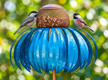 Metal Flower Bird Feeder  Decorative Outdoor Hummingbird Cage