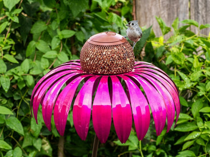 Metal Flower Bird Feeder  Decorative Outdoor Hummingbird Cage