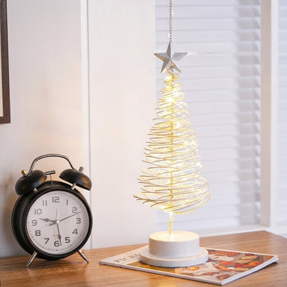Modern Spiral LED Christmas Tree Night Light  Festive Holiday Decor