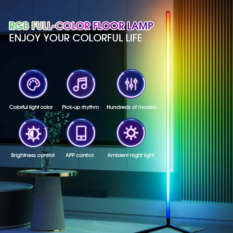 Modern RGB Floor Lamp with Music Sync & 16 Million Colors | Stylish Standing Lamp for Enhanced Ambiance 1