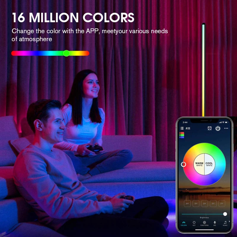 Modern RGB Floor Lamp with Music Sync & 16 Million Colors | Stylish Standing Lamp for Enhanced Ambiance 2