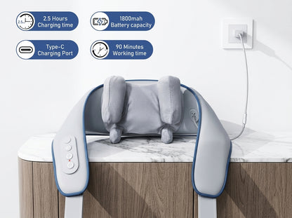 Multifunctional Shiatsu Neck & Shoulder Massager | Electric Massage Shawl