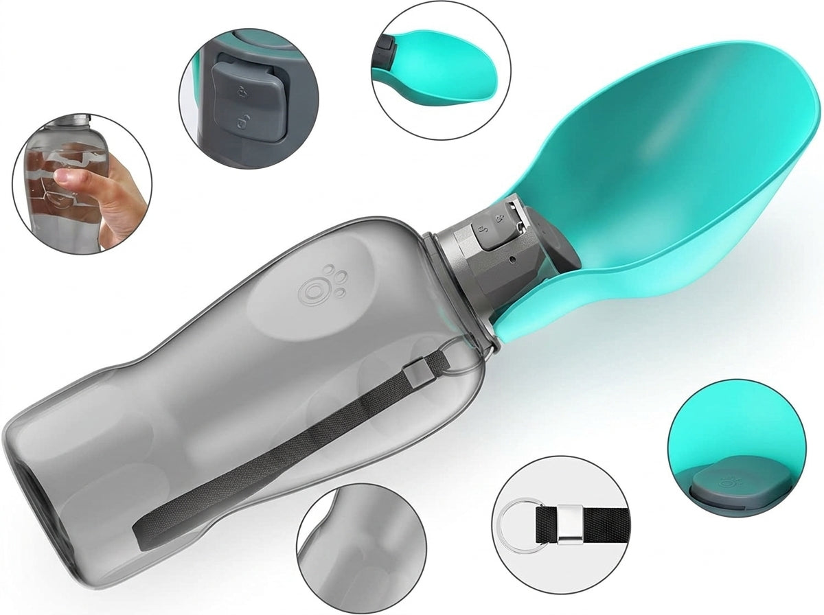 Portable Dog Water Bottle & Bowl | Leak-Proof Pet Travel Dispenser
