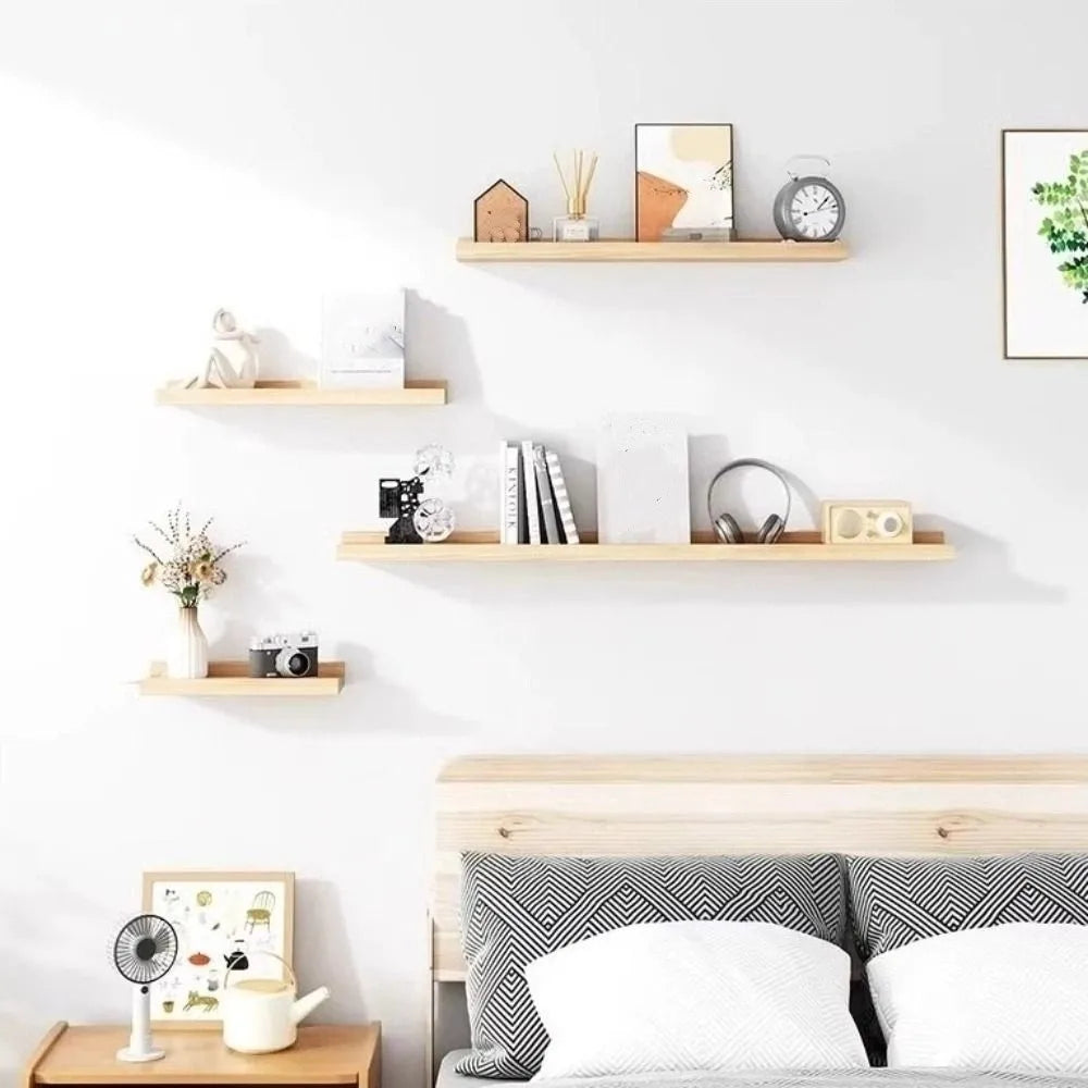 Rustic Wooden Floating Shelf | Minimalist Design for Stylish Storage | Versatile Wall Shelves for Home Decor 0
