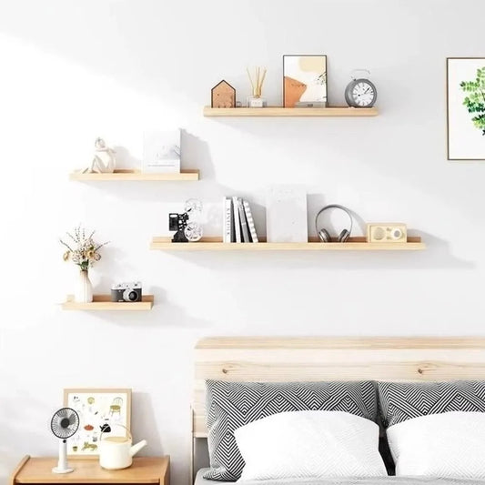 Rustic Wooden Floating Shelf | Minimalist Design for Stylish Storage | Versatile Wall Shelves for Home Decor 0