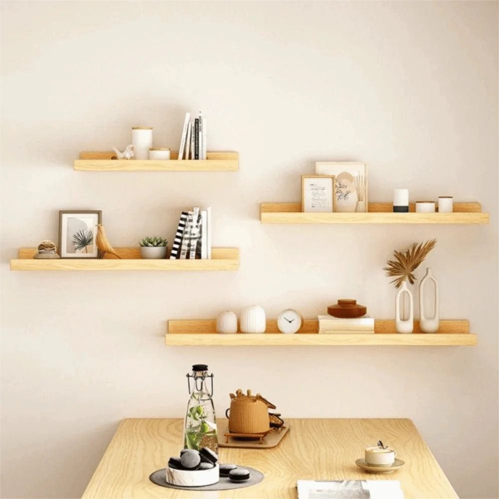 Rustic Wooden Floating Shelf | Minimalist Design for Stylish Storage | Versatile Wall Shelves for Home Decor 1