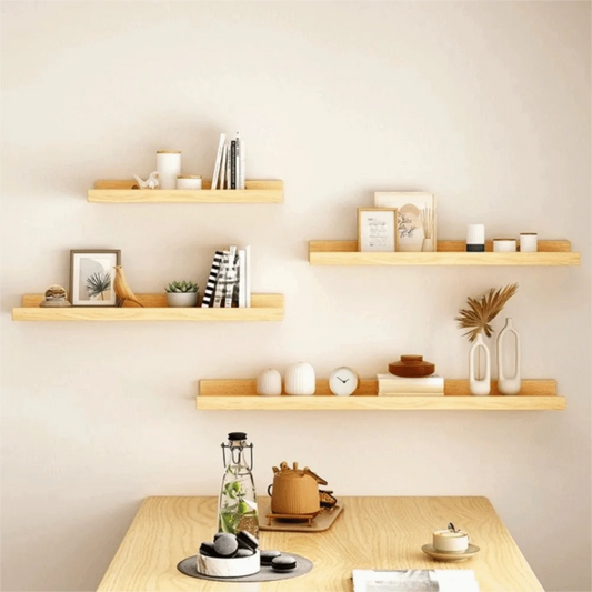Rustic Wooden Floating Shelf | Minimalist Design for Stylish Storage | Versatile Wall Shelves for Home Decor 1