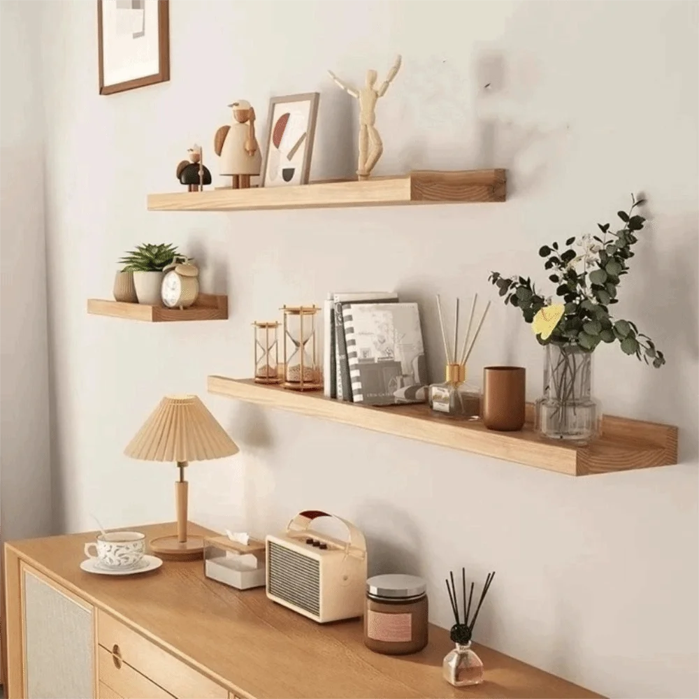 Rustic Wooden Floating Shelf | Minimalist Design for Stylish Storage | Versatile Wall Shelves for Home Decor 4