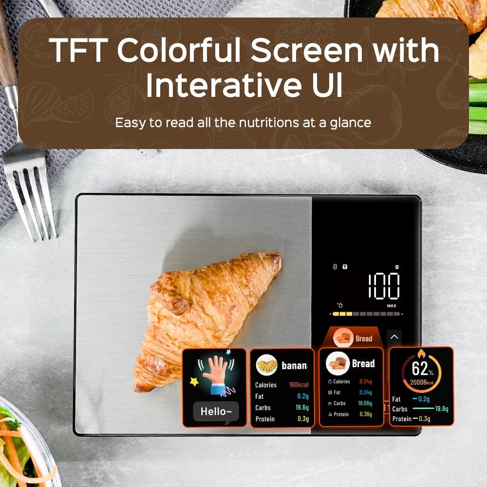 Smart Series | Digital Kitchen Scale with TFT Display & Bluetooth Sync | Accurate Nutrition Tracking for Healthy Cooking 2