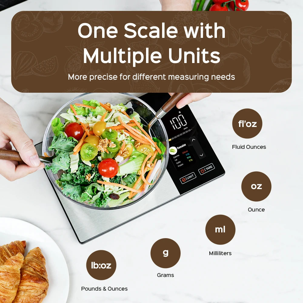 Smart Series | Digital Kitchen Scale with TFT Display & Bluetooth Sync | Accurate Nutrition Tracking for Healthy Cooking 3