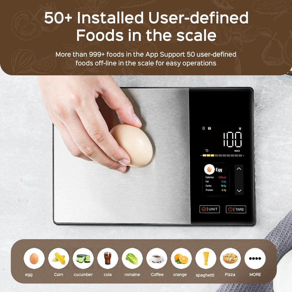 Smart Series | Digital Kitchen Scale with TFT Display & Bluetooth Sync | Accurate Nutrition Tracking for Healthy Cooking 4