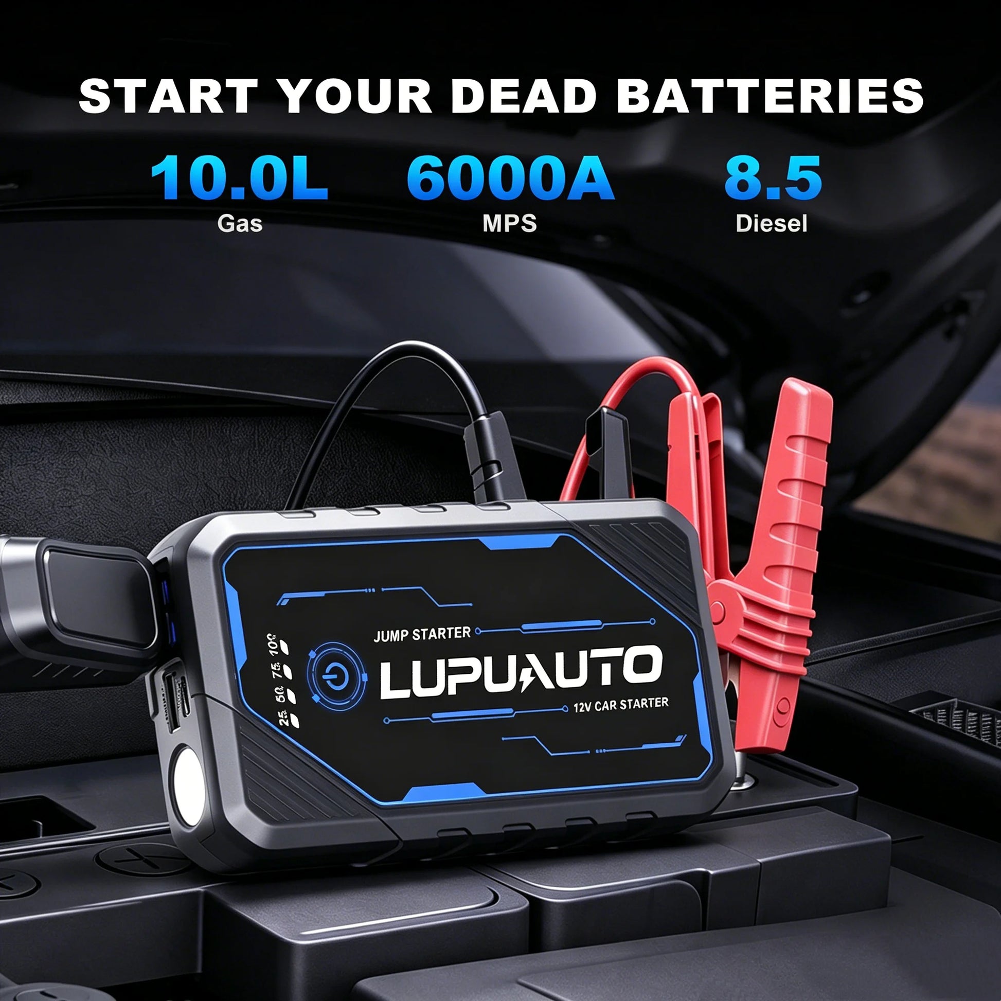 Ultimate Power Bank | Portable Jump Starter with Air Compressor & LED Light | Reliable Battery Booster for Petrol & Diesel Vehicles 1