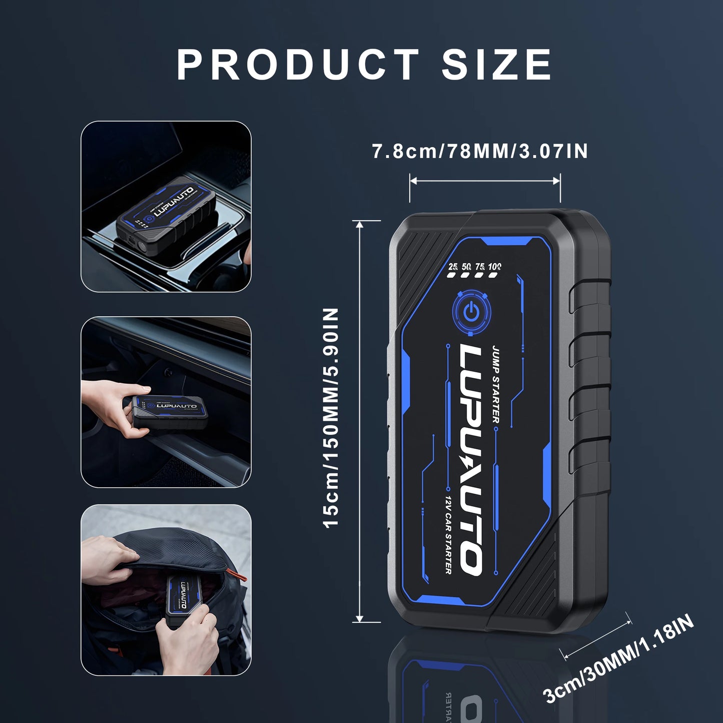 Ultimate Power Bank | Portable Jump Starter with Air Compressor & LED Light | Reliable Battery Booster for Petrol & Diesel Vehicles 7