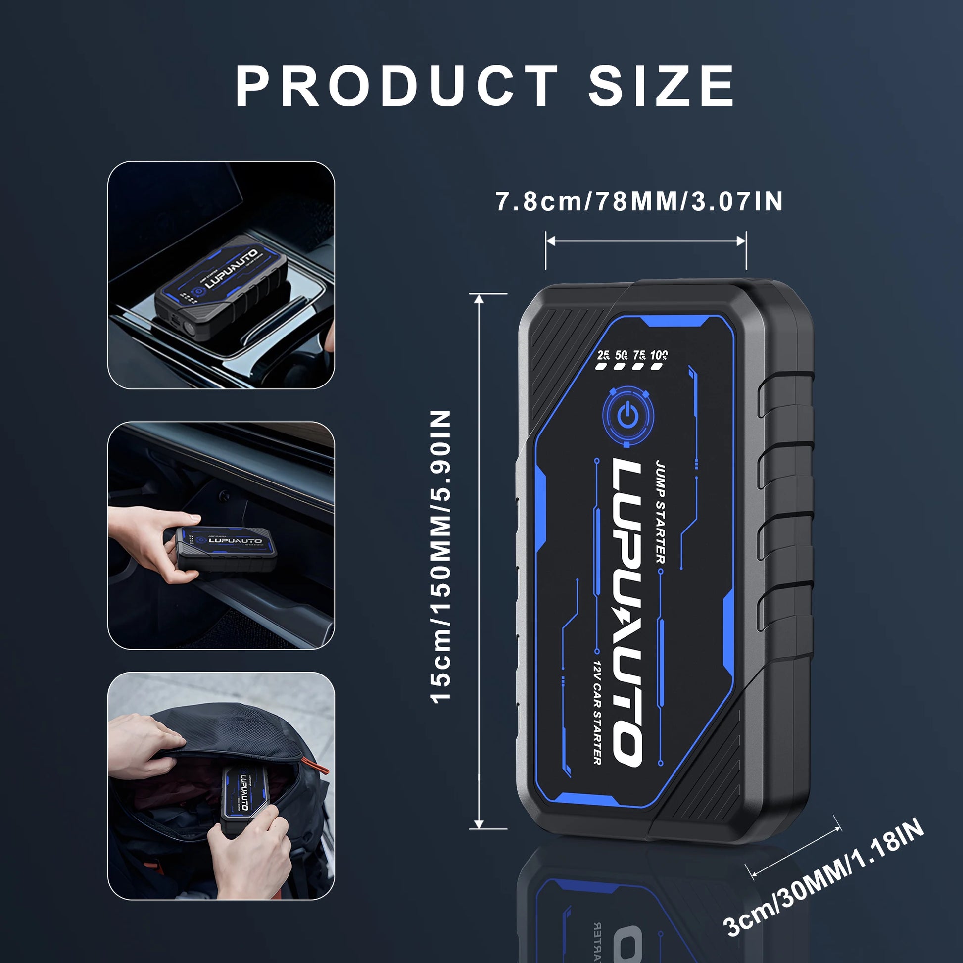 Ultimate Power Bank | Portable Jump Starter with Air Compressor & LED Light | Reliable Battery Booster for Petrol & Diesel Vehicles 7