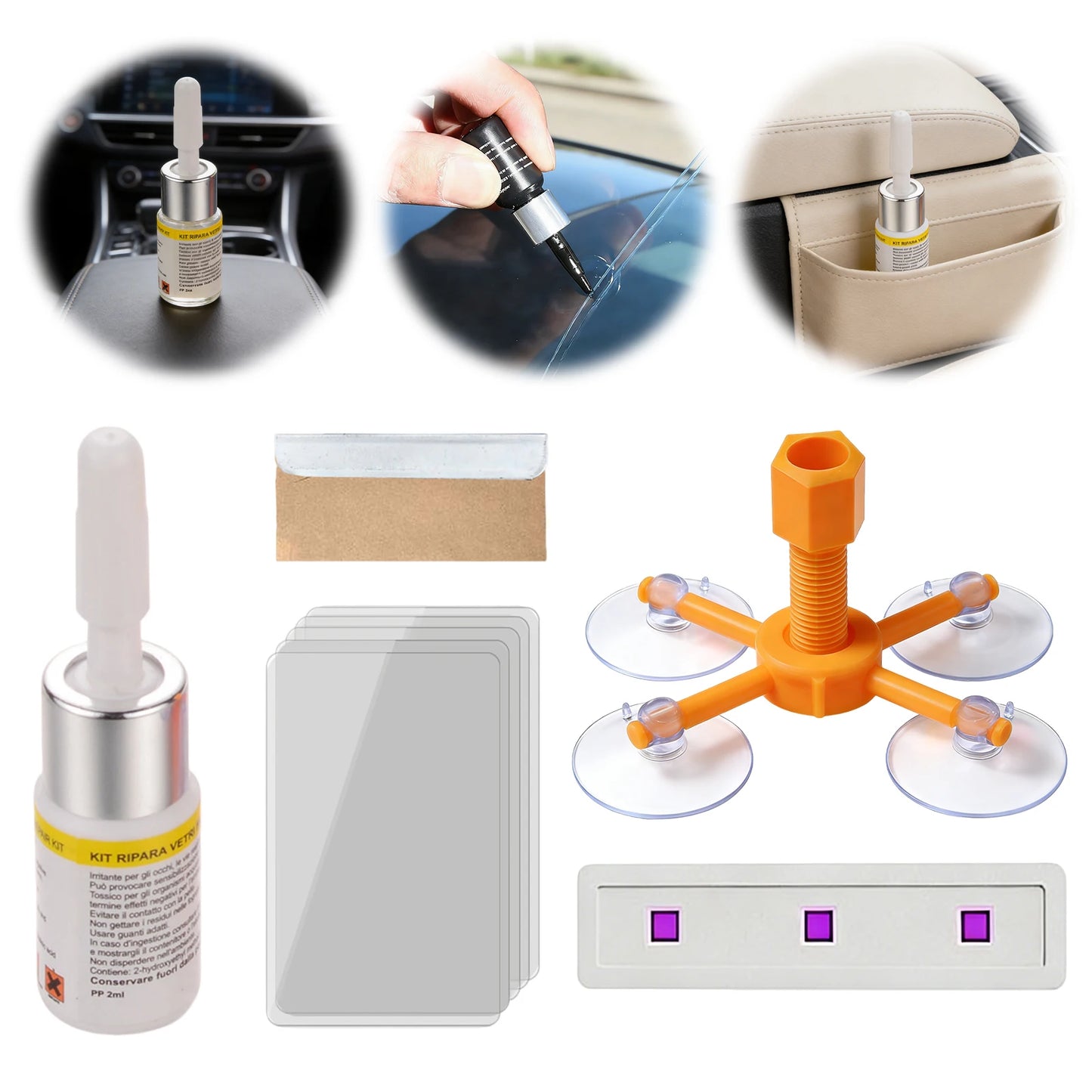 Windshield Crack Repair Kit with Quick Curing Formula | DIY Solution for Clear Glass Restoration 2