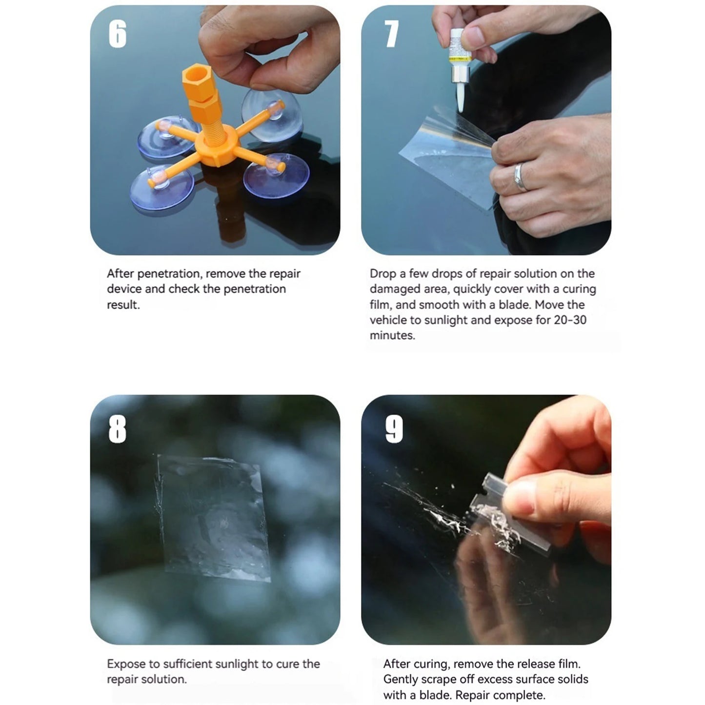 Windshield Crack Repair Kit with Quick Curing Formula | DIY Solution for Clear Glass Restoration 5