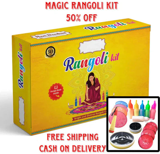 Rangoli Making Kit Includes Magic Tool (4 inch) Random Design